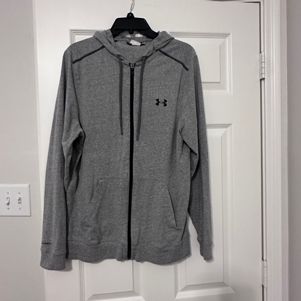 Grey Under Armour zip up hoodie size medium